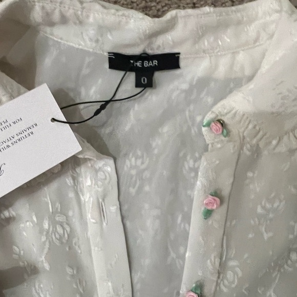 THE BAR White Floral Button-Up Dress Brand new - Picture 3 of 4